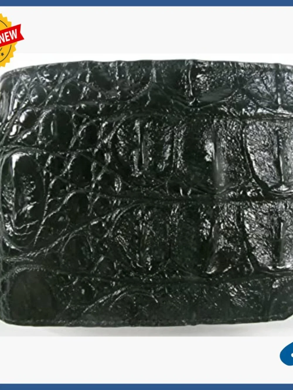 Genuine Crocodile Leather Slim Bifold Wallet with 6 Card Slots
